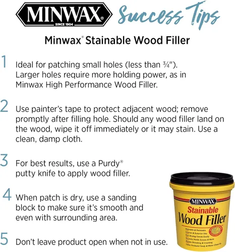 Miniatura 7 de Minwax 42851000 Relleno de madera teñible, 1 oz, natural