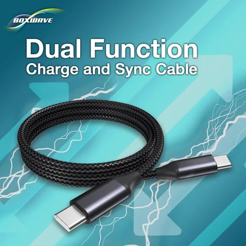 Miniatura 7 de BoxWave Cable compatible con GameSir G7, cable PD DirectSync (3 pies), USB-C a USB-C (100 W), cable trenzado tipo C de carga y sincronización de 3