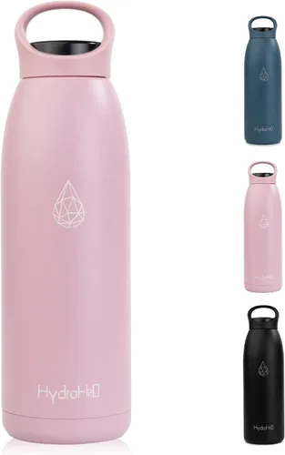 Miniatura 8 de Botella de agua de acero inoxidable aislada de 32 onzas con asa, botella de agua deportiva de doble pared a prueba de fugas, sin BPA, mantiene
