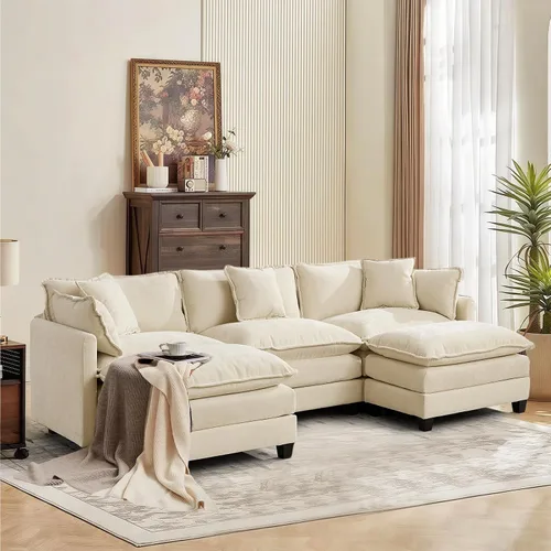 Miniatura 106 de SoarFlash Sofá modula, de felpilla, posición de en medio, beige