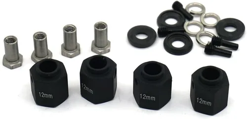 Miniatura 12 de MOHERO Bujes de rueda hexagonales de aleación de aluminio de 0.354 in de grosor y 0.472 in para Trx4 1/10 RC modelo Crawler (rojo, 0.354 in)