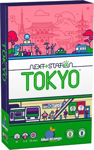 Blue Orange Next Station Tokyo - Juego Divertido de Voltear y Escribir en Tokio, para Niños, Adolescentes, Adultos, Parejas, Juego en Solitario y