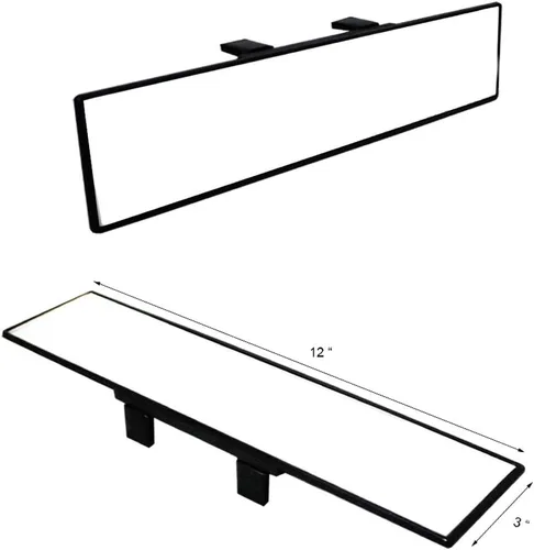 Miniatura 7 de iJDMTOY Espejo retrovisor plano de clip universal JDM de 300mm 12 pulgadas de ancho compatible con automóvil, SUV, camioneta, camión, etc