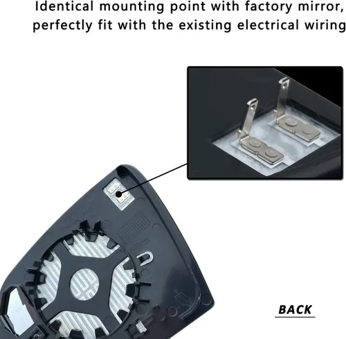 Miniatura 6 de Espejo lateral del pasajero de repuesto para Jeep Cherokee 2014-2019 Jeep Compass 2017-2021, retrovisor lateral exterior derecho de cristal