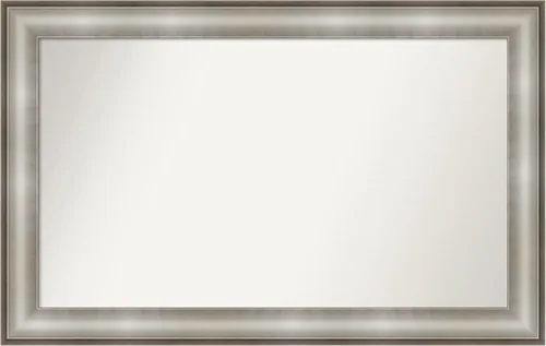 Miniatura 42 de Amanti Art Espejo de baño plateado para sobre fregadero, 28 x 47 pulgadas, espejo rectangular de plata imperial, marco de madera tradicional de gran