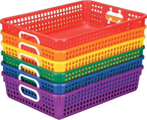 Miniatura 15 de Canastos para almacenado multiuso, 13"x 10", colores de neón, juego de 6