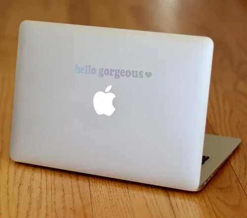 Miniatura 5 de 3x Pegatina para espejo retrovisor de «Hello Gorgeous», accesorio holográfico para coche para mujeres, calcomanía de color láser para vaso