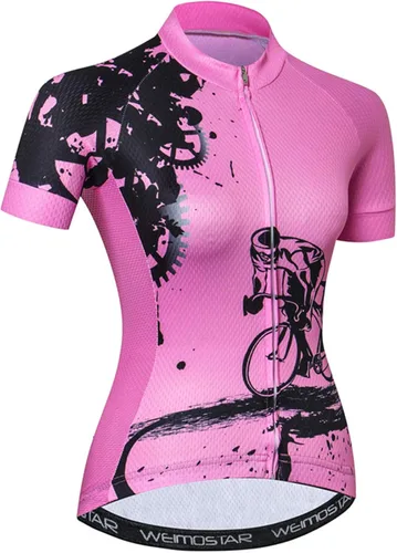 PSPORT Camisas de ciclismo de manga corta para mujer reflexivo
