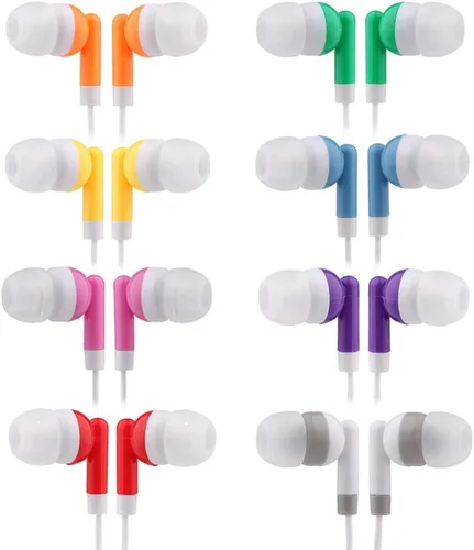 CN-Outlet Auriculares al por mayor para niños a granel 100 unidades multicolor empaquetados individualmente auriculares desechables perfectos para