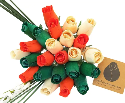 Miniatura 9 de Ramos originales de rosas de madera en 1, 2, o 3 docenas Día de San Patricio