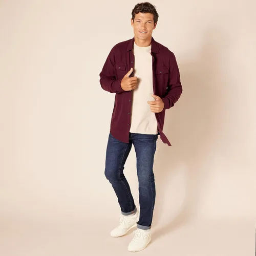 Miniatura 5 de Tienda Essentials - Camisa de franela de manga larga, con ajuste regular y dos bolsillos para hombre