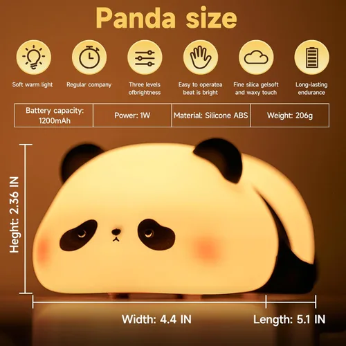 Miniatura 4 de Linda lámpara de pato, divertida luz nocturna de pato plano acostado, lámpara LED blanda novedosa de animales, luz nocturna para bebés pequeños