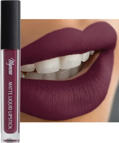 Miniatura 10 de Mynena Lápiz labial líquido mate rosa claro fresco Comodidad duradera A prueba de manchas resistente a transferencias Cobertura completa que