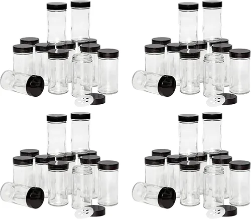 Miniatura 10 de Kamenstein 5244227 Tarros vacíos con tapa negra, juego de 12, 3 onzas Negro
