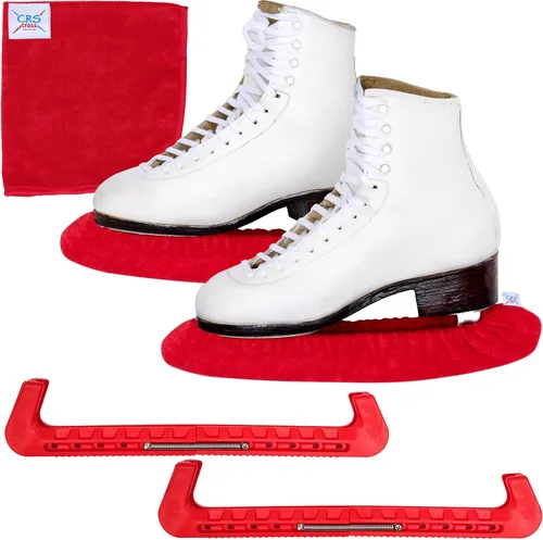 Miniatura 22 de CRS Cross - Juego de regalo de protectores de patines sobre hielo, guardas de tela y toallas, cubiertas suaves para cuchillas de patinaje artístico