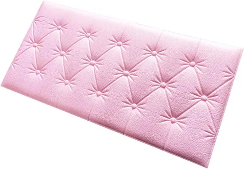 Panel de pared decorativo con revestimiento de cuero 3D de 23.6 x 11.8 pulgadas, a prueba de golpes, para despegar y pegar, cojín suave para paredes