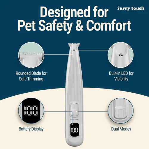 Miniatura 5 de Recortadora de patas de perro eléctrica, inalámbrica, para perros y gatos - Recortadora silenciosa de doble velocidad con cuchilla segura