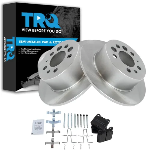 Miniatura 19 de TRQ Juego de pastillas de freno semimetálicas traseras y rotores compatibles con Chevrolet Trailblazer 02-06 Trailblazer EXT 04-06 SSR 02-07 GMC