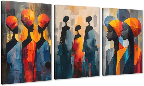 Miniatura 100 de MAMAGO Lienzo decorativo para pared, pintura de belleza dorada y negra, fotos de mujeres africanas, hermosos pósteres de mujer negra, impresiones