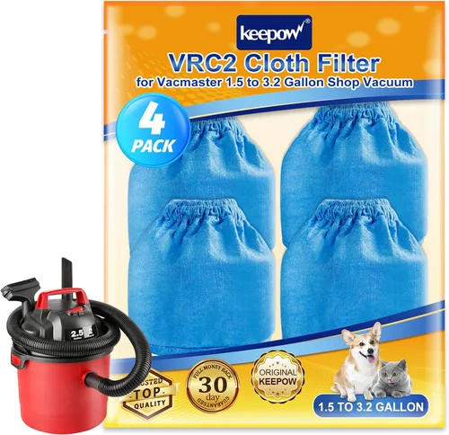 Miniatura 8 de KEEPOW Paquete de 10 filtros de tela VRC2 compatibles con aspiradoras Vacmaster de 1.5 a 3.2 galones, compatible con Armor All AA155 AA256 AA255