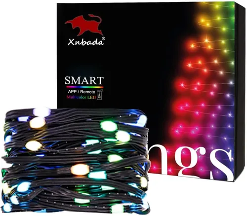 16.4FT WS2812B RGB Addressable Black Wire Fairy Lights,Waterproof Dream Color Christmas String Lights for Party,Indoor Outdoor Decor,Christmas