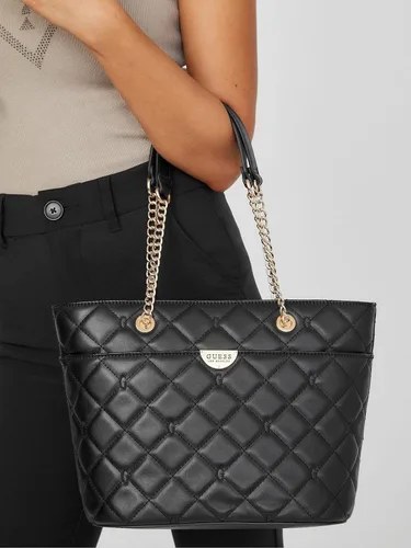 Miniatura 4 de GUESS Bolso de mano acolchado bordado GS para mujer, color negro, Negro -, Mochila