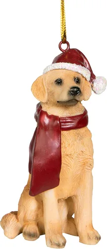 Design Toscano - Figura de perro para decoración navideña. Golden Retriever