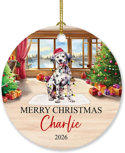 Miniatura 13 de Adorno de perro de Alaskan Malamute personalizado, árbol de Navidad, adorno de perro de Malamute de Alaska, regalos para amantes de los perros