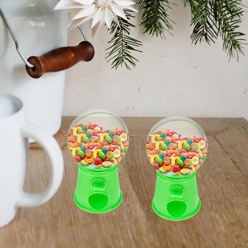 Miniatura 9 de STOBOK Mini máquina de dulces dispensador de juguetes giratorio Gumball Candy Catcher para niños Fiesta Jugar Mejorar la coordinación mano-ojo, Verde