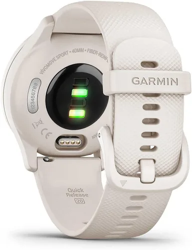 Miniatura 6 de Garmin vivomove Sport, reloj inteligente híbrido, características de salud y bienestar, pantalla táctil, color blanco
