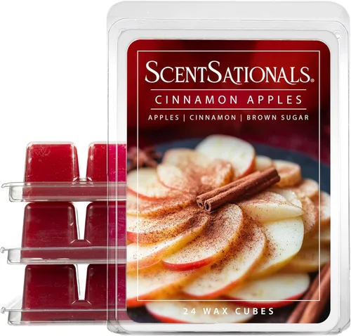 Scentsationals Cubos de cera perfumados – Manzanas de canela – Paquete de cera de fragancia, calentador eléctrico para el hogar, ambientador de