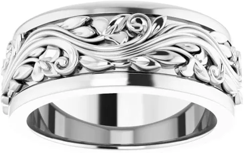 Miniatura 3 de Bonyak Jewelry Plata de ley de 0.276in inspirada en escultura auténtica, talla 4.5, Metal, Sin piedras preciosas
