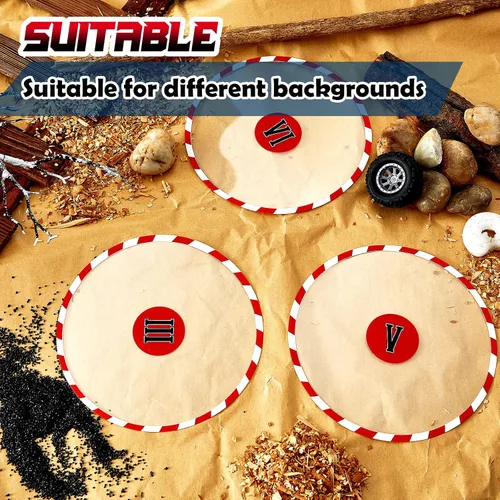Miniatura 5 de 6 marcadores de punto de objetivo, marcador de objetivo redondo compatible con juegos militares, miniaturas de juegos, accesorio de juegos, 0.01