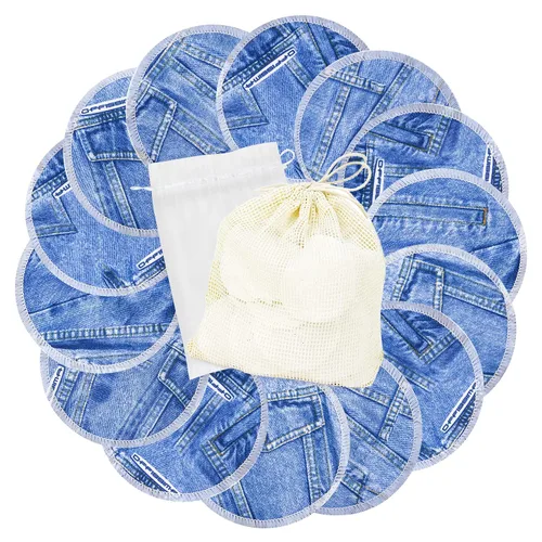 Miniatura 26 de wegreeco Almohadillas de lactancia para el pecho (paquete de 14) + bolsa de lavandería y bolsa de almacenamiento de viaje, 4.7 pulgadas