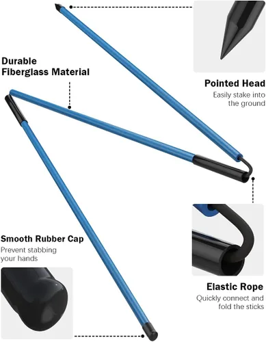 Miniatura 2 de Rhino Valley Palos de alineación de golf – Cañas de práctica de golf plegables para apuntar, poner, entrenador de swing completo, corrector