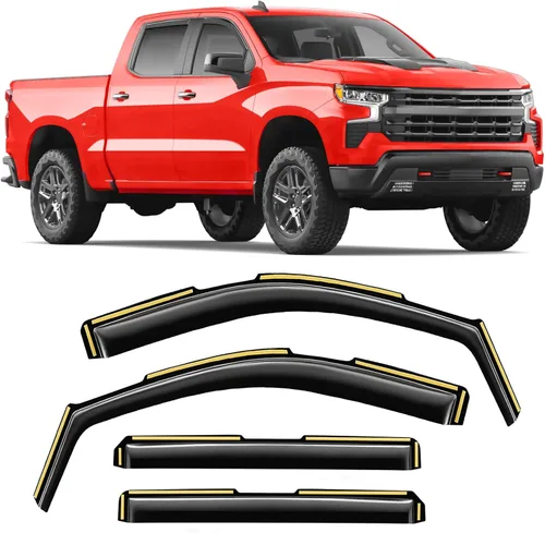 Miniatura 30 de Protectores de lluvia en canal para Ford F250-F550 1999-2016 Super Duty SuperCrew Protector de lluvia de ventana, deflectores de ventana extra