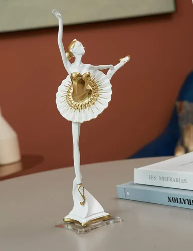 Miniatura 8 de HAUCOZE - Estatua de bailarina de bailarina, escultura de yoga para mujer, decoración moderna, 12 pulgadas