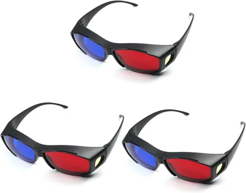 Miniatura 12 de Othmro 10 gafas duraderas estilo 3D 3D, gafas de visión 3D, gafas de juego de películas 3D, gafas 3D rojo-rojas, marco de cartón, lente de resina