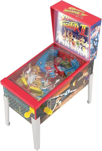 Street Fighter II: Mini Arcade Pinball - Serie de coleccionistas, luces y sonidos, juego de mesa clásico, desafíos de tiro de habilidad, juguete con