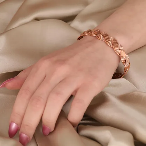 Miniatura 34 de Handmade Elegant Copper Bracelet for Women - Pure Copper Bracelet for Pain Relief and Stress Relief - Adjustable Entwisted Copper Bracelet to Fit