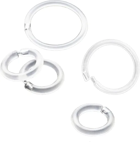 Aretes de aro de plástico unisex de calibre 16, antialérgicos, anillos de nariz transparentes, con hebilla, para orejas sensibles y piel