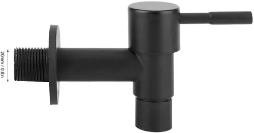 Miniatura 2 de Fdit Grifo frío de acero inoxidable de 2 pulgadas, color negro, para piscina, grifo de agua, grifo de lavadora, grifo montado en la pared