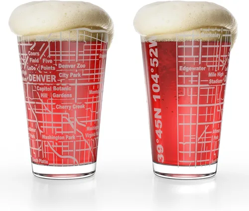 Miniatura 15 de Greenline Goods Vasos de cerveza – Juego de vasos de 16 onzas para los amantes de Pittsburgh – Juego de 2 – Grabados con Pittsburgh, PA Map