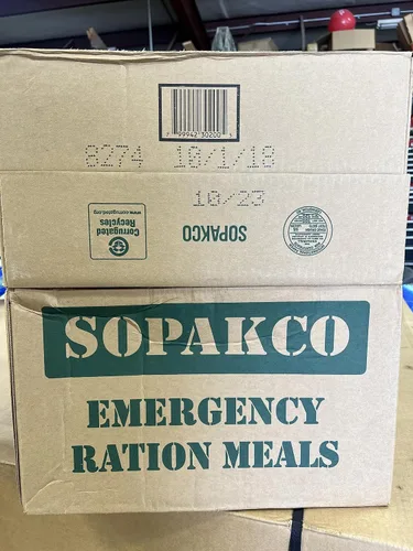 Miniatura 2 de MRE 7020 caja de 14 raciones de alimento de emergencia reducido en sodio - Listo para consumir, sellado y envasado en fábrica - 01/22