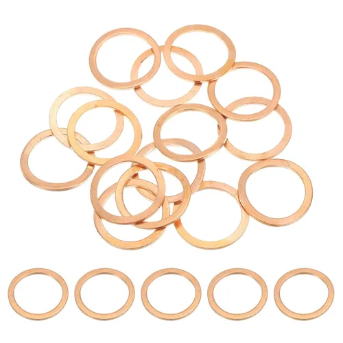 Miniatura 10 de PATIKIL Anilla de arandela de cobre M4, 25 piezas, 4mm ID 8mm OD 1mm de espesor, arandela plana métrica de sello de cobre para tornillos, pernos