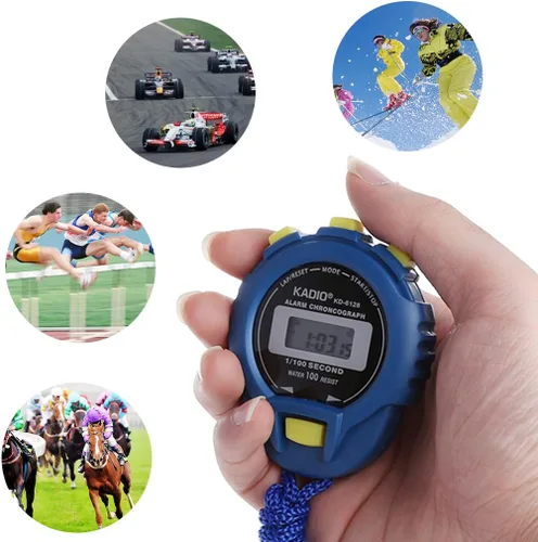 Miniatura 4 de Portátil Digital LCD Deportes Cronógrafo Contador Temporizador para w/Correa Metal Plástico Componentes Eléctricos