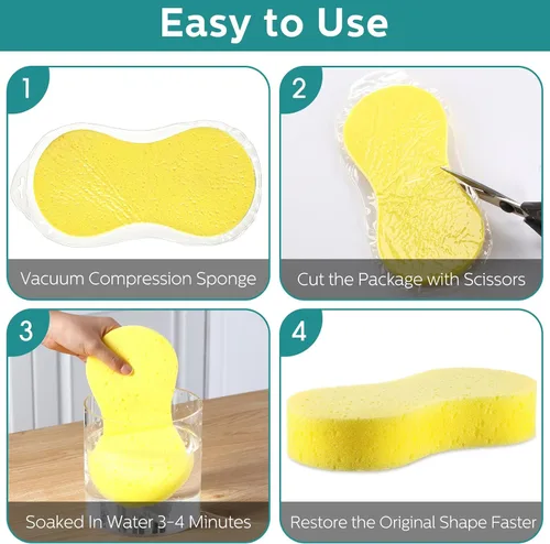 Miniatura 4 de Dandat Esponja grande de lavado de coche, esponja multiusos para lavar platos, no raya, esponja de limpieza para el hogar, almohadilla de espuma