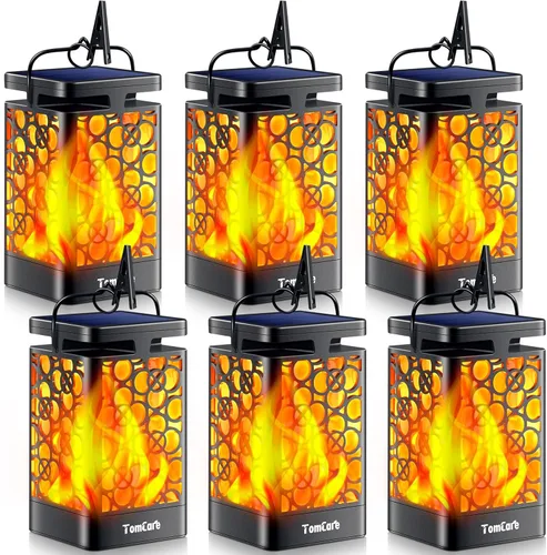 Miniatura 10 de TomCare Luces solares mejoradas, linterna solar parpadeante, linterna colgante al aire libre, iluminación decorativa, alimentada por energía solar