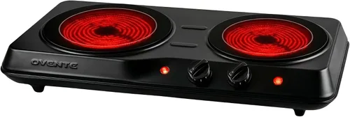 Miniatura 10 de OVENTE Quemador individual infrarrojo para encimera, placa eléctrica de 1000 W con placa de cocina de vidrio cerámico de 7 pulgadas, ajuste