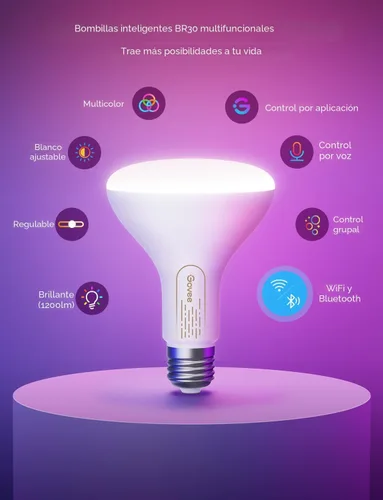 Miniatura 9 de Bombillas LED inteligentes Govee, bombillas BR30 regulables de 1200 lúmenes, bombilla RGBWW que cambia de color, bombillas de inundación